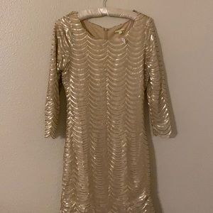 Gold beige dress